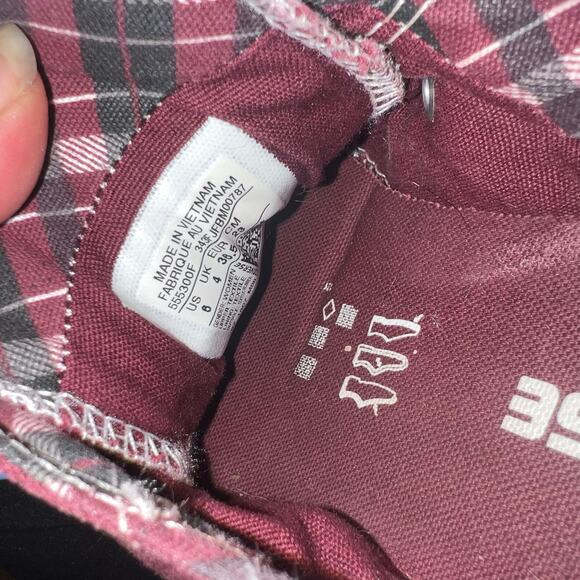 Unisex Converse Chuck Taylor’s Madison Plaid Ox Burgandy Low Tops Size 6 - Picture 8 of 10